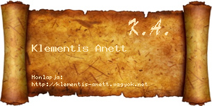 Klementis Anett névjegykártya